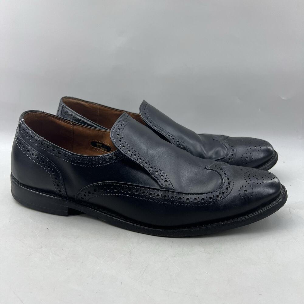Allen Edmonds Sapienza Wingtip Loafers Men Size 10 D Black Leather Brogue Shoes